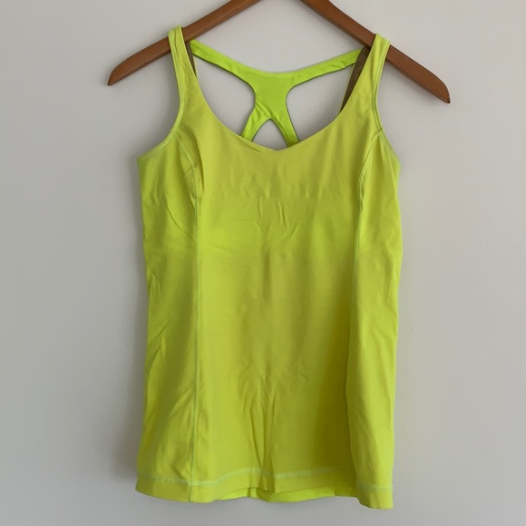 lululemon Optimal Tank Built-in Bra Yellow Sz8